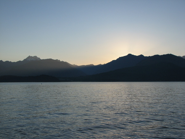 Sun Setting Behind the Olympics