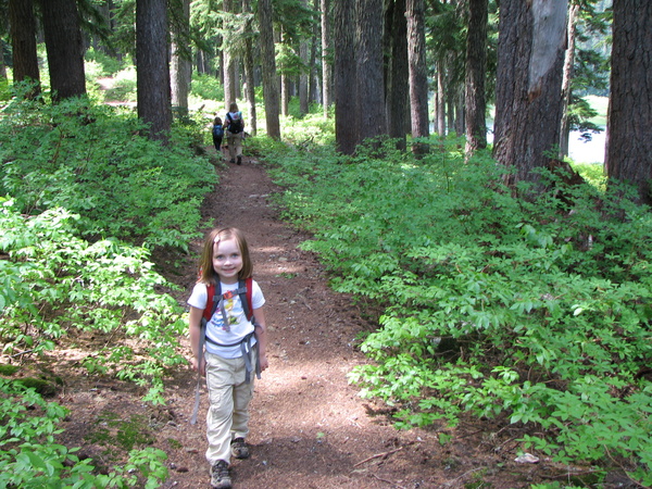 Lily was happier on the way up
