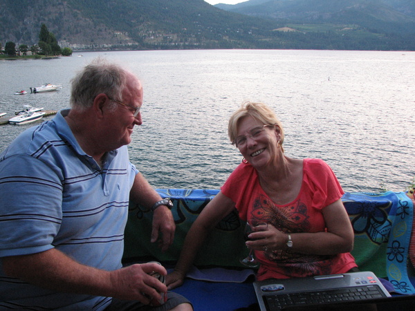 Brad and Sandy Relaxing on Their Deck