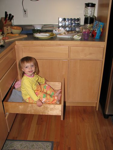 Climbing on the Kitchen Drawers