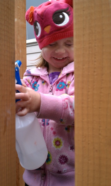 Spraying Herself