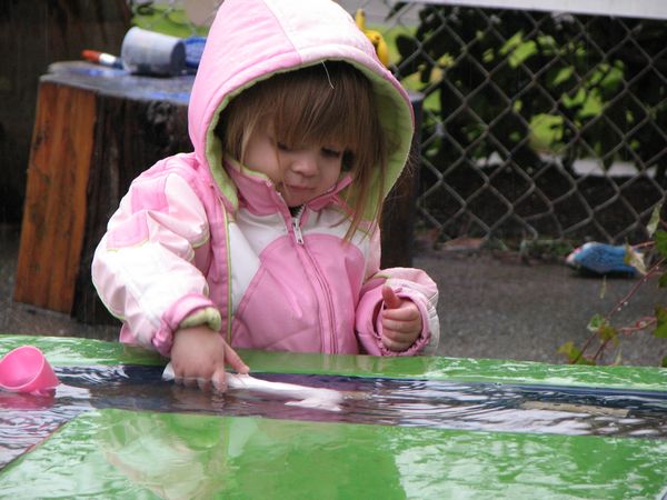 Getting Wet at Preschool