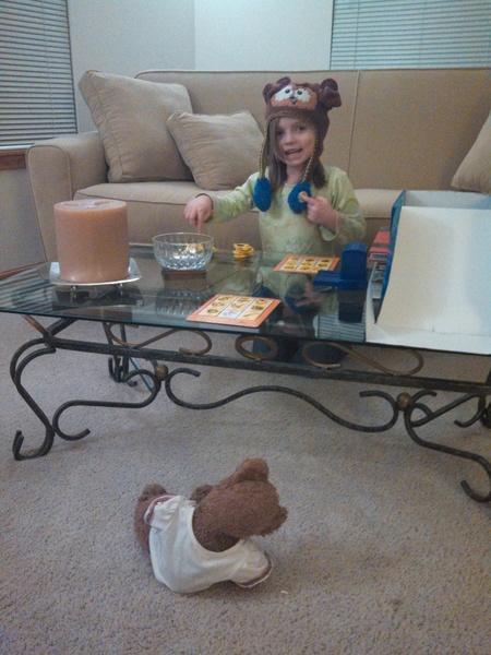 Playing Zingo with Bear