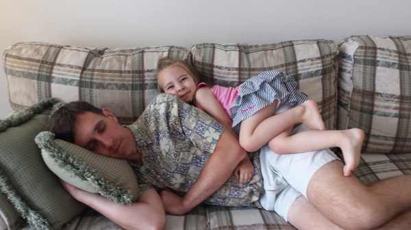 Helping Daddy Nap